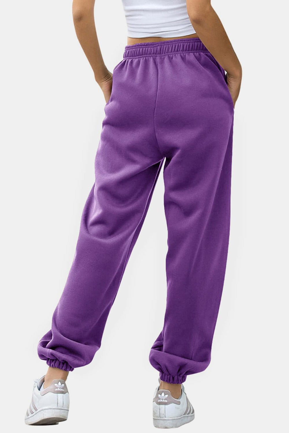 Elastic Waist Joggers with Pockets - GlossDrop