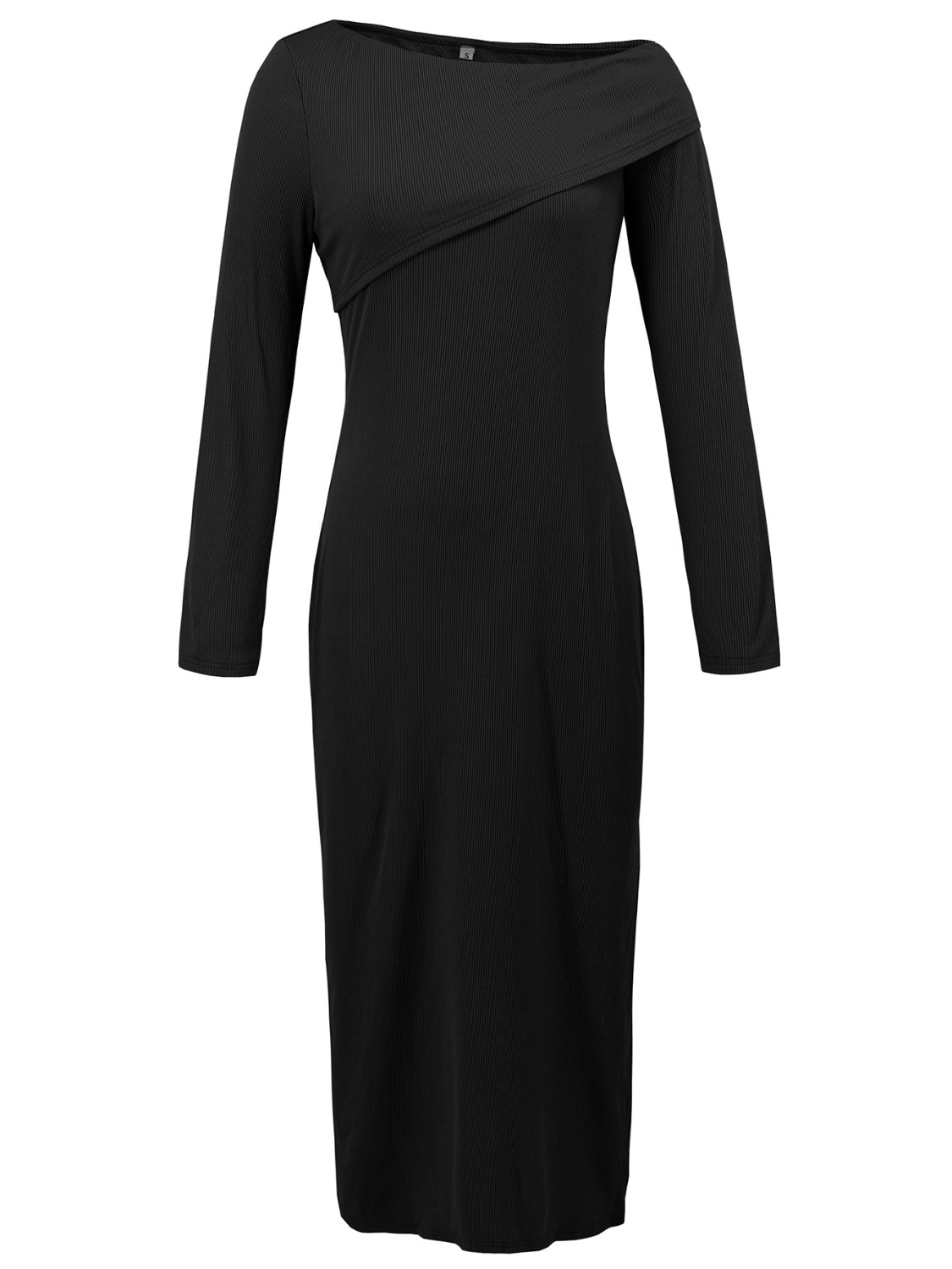 Slit One Shoulder Long Sleeve Dress - GlossDrop