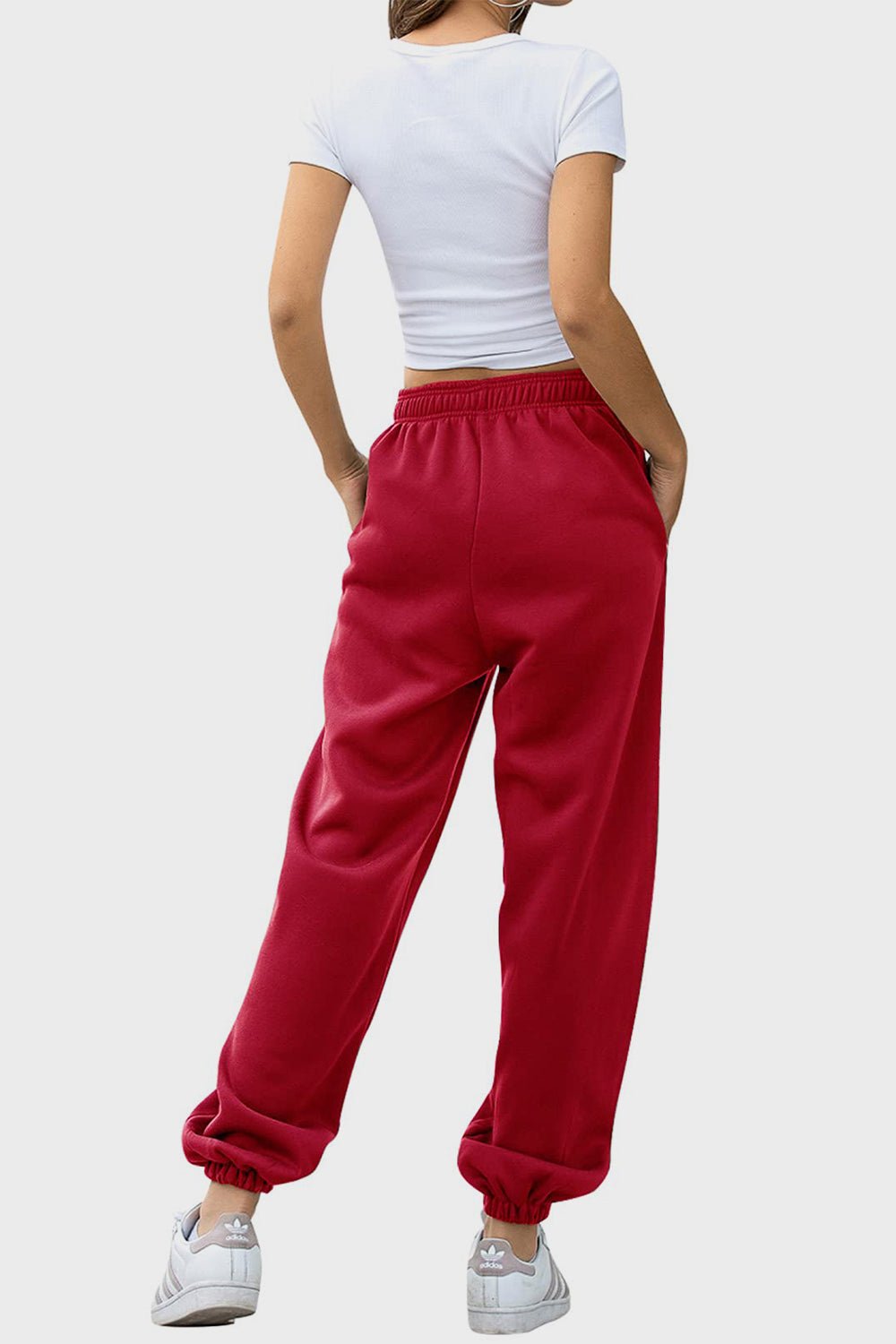Elastic Waist Joggers with Pockets - GlossDrop