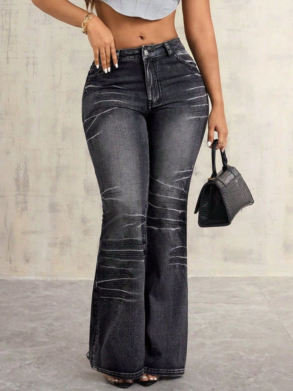 High Waist Bootcut Jeans - GlossDrop