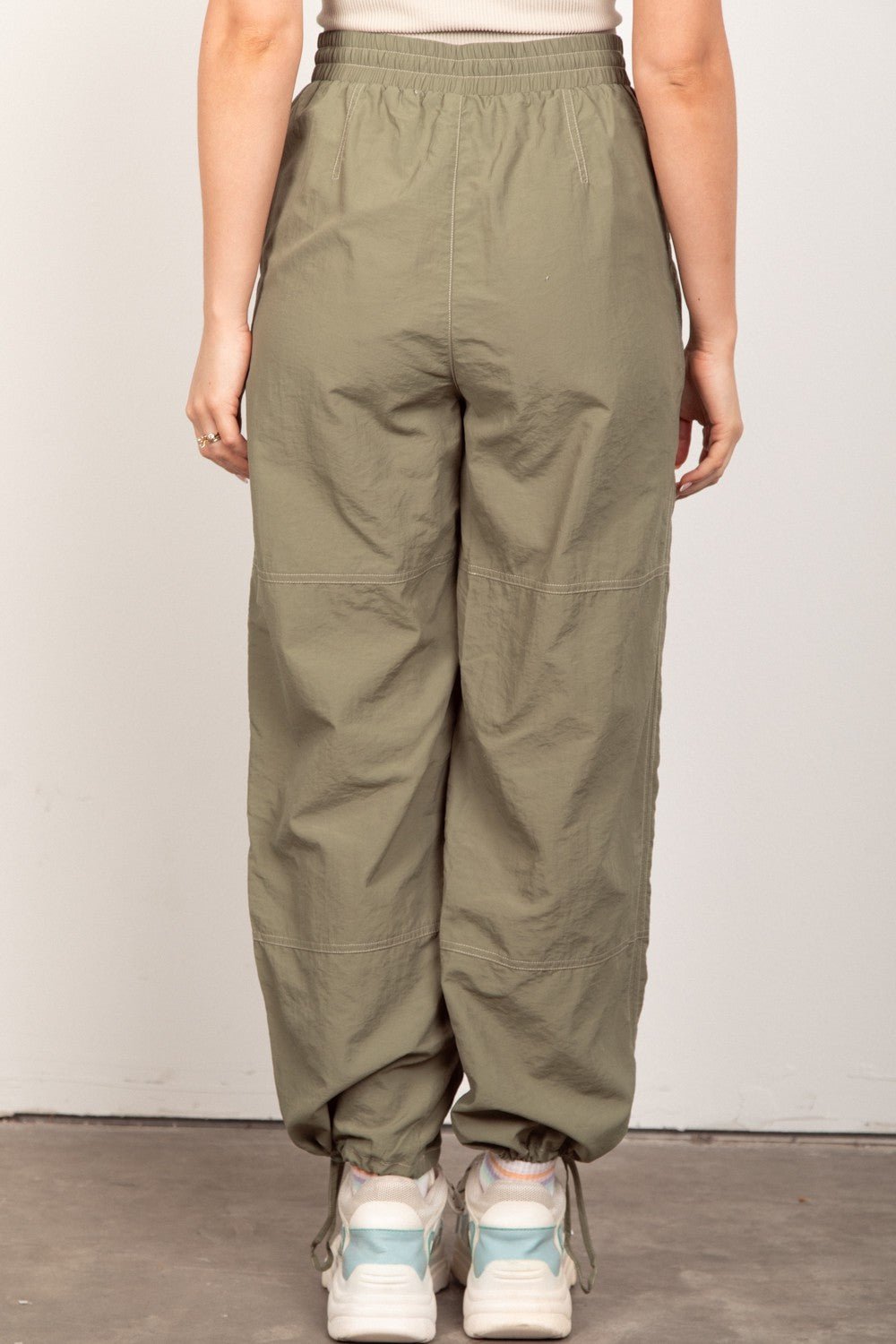 VERY J Drawstring Woven Parachute Joggers - GlossDrop