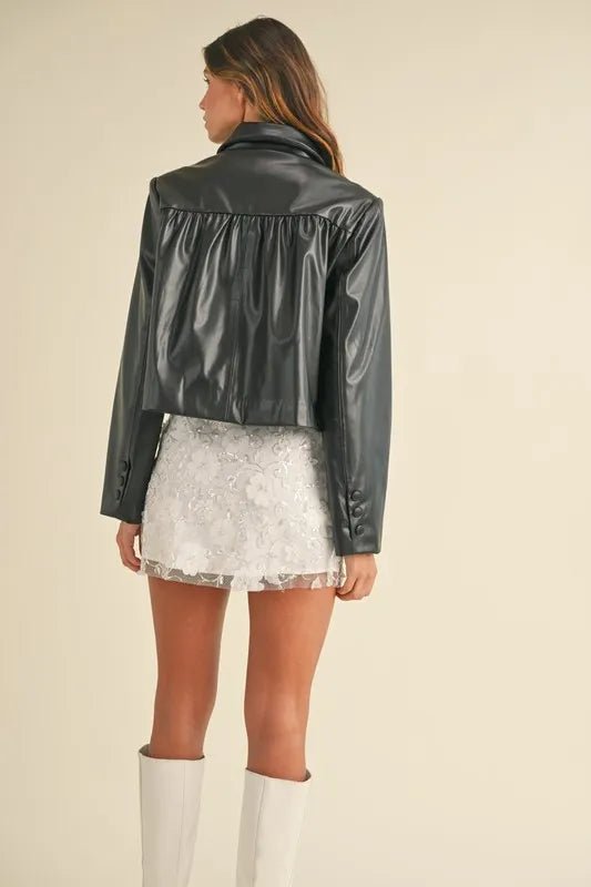 MABLE 3D Floral Embellished Applique Mini Skirt - GlossDrop