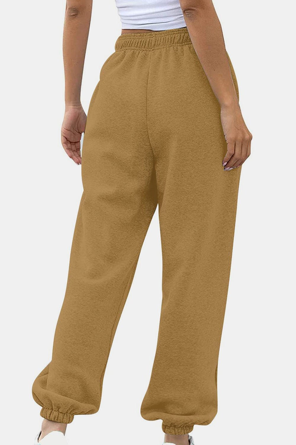 Elastic Waist Joggers with Pockets - GlossDrop