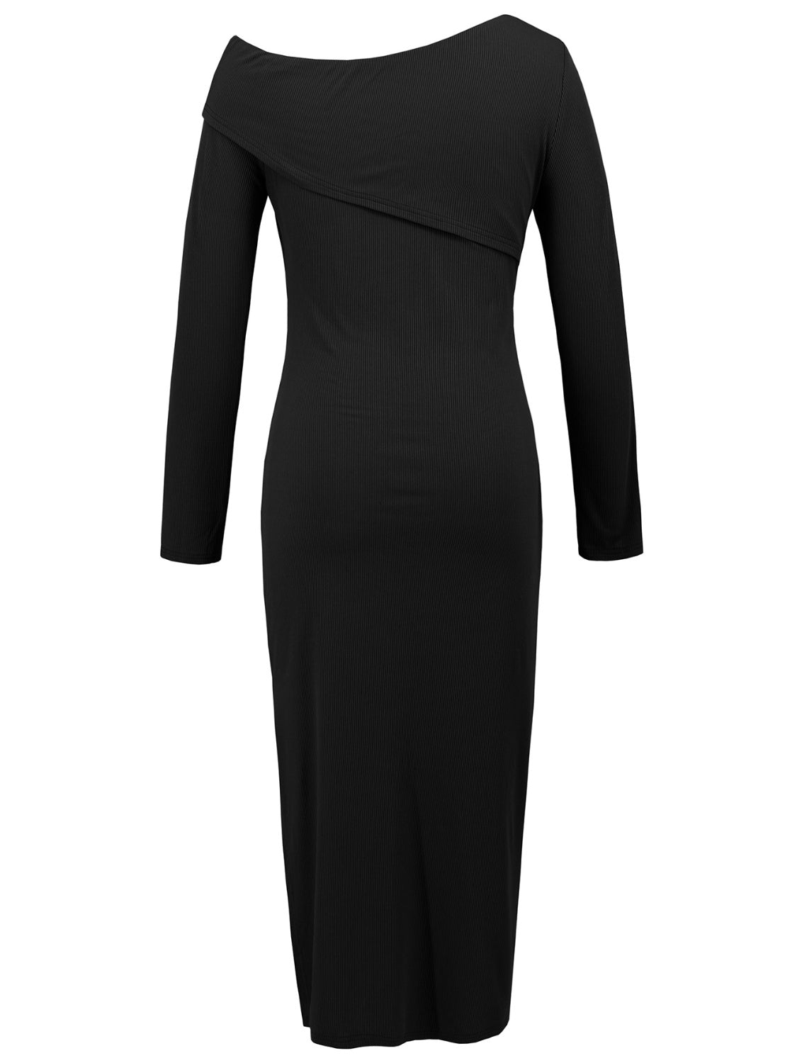 Slit One Shoulder Long Sleeve Dress - GlossDrop