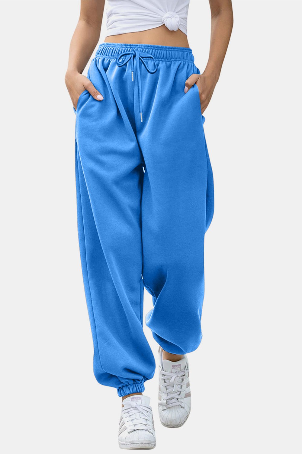 Elastic Waist Joggers with Pockets - GlossDrop