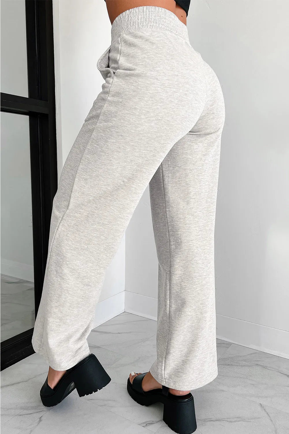 Elastic Waist Active Pants with Pockets - GlossDrop