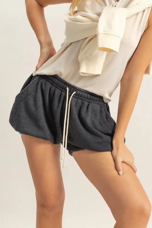 HYFVE Drawstring Bubble Hem Shorts - GlossDrop