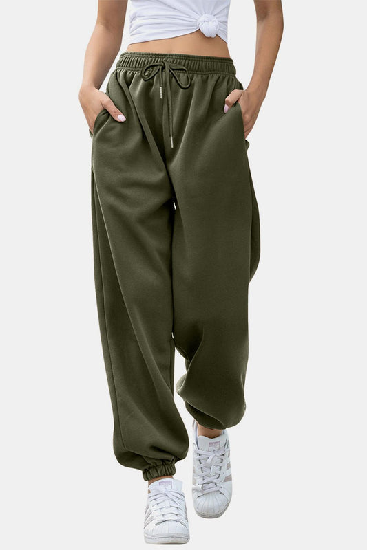 Elastic Waist Joggers with Pockets - GlossDrop