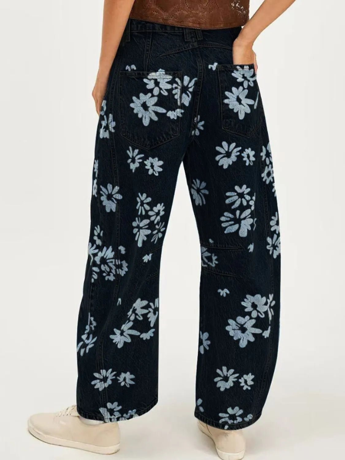 Printed Wide Leg Jeans - GlossDrop