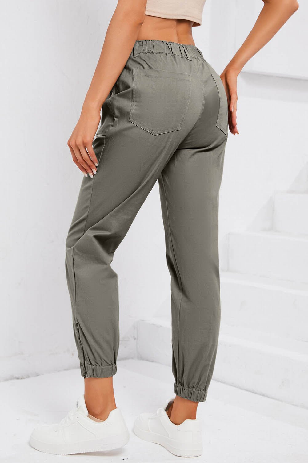 Drawstring Side Zip Joggers - GlossDrop