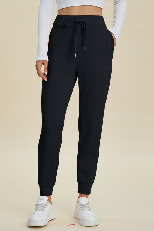 Basic Bae Full Size Air Scuba Drawstring High Waist Joggers - GlossDrop