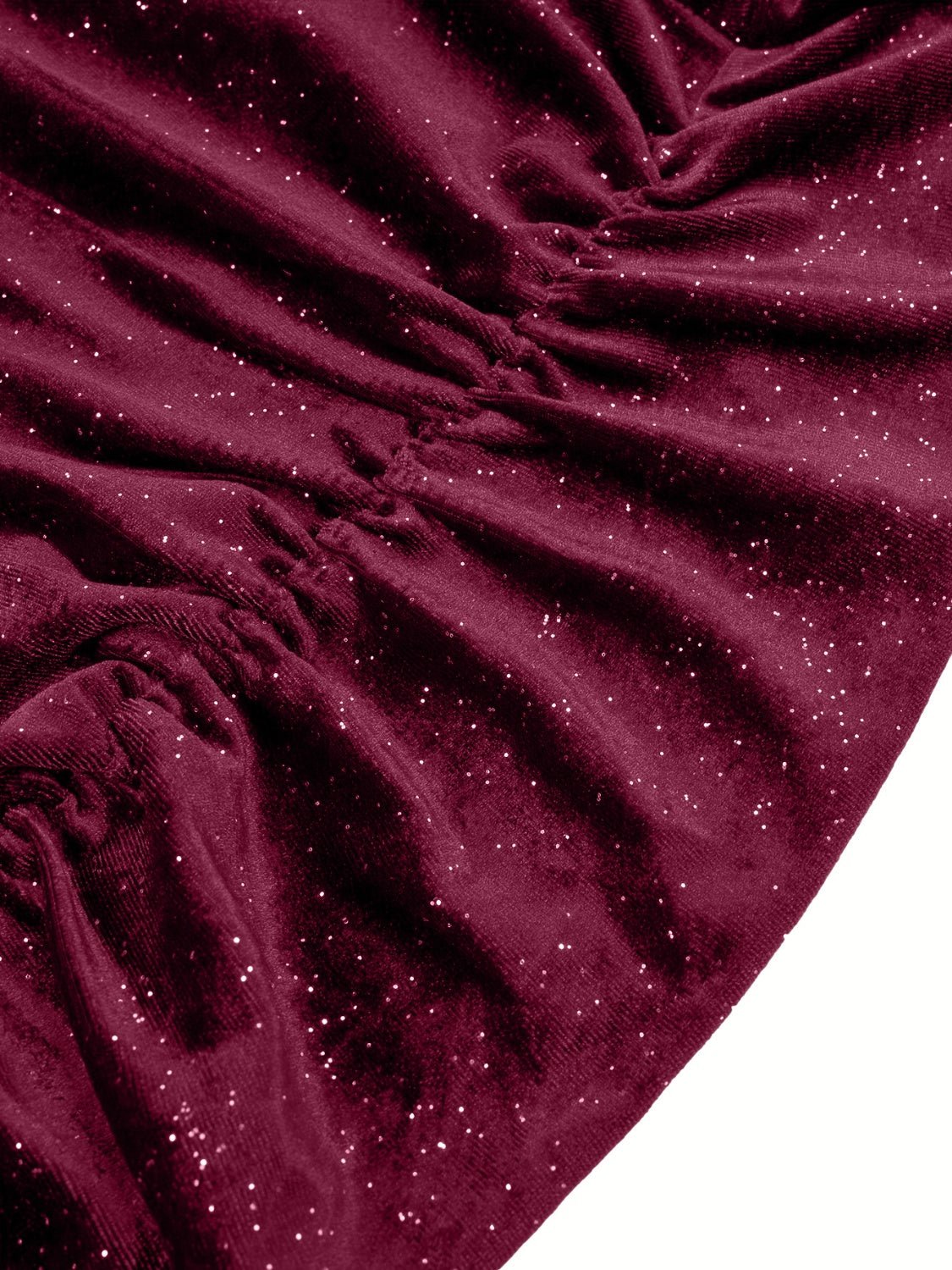 Glitter Ruched Cowl Neck Wrap Dress - GlossDrop
