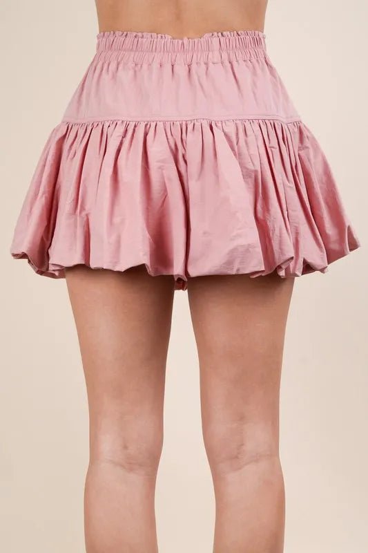 VERY J Bubble Mini Skirt with Inner Shorts - GlossDrop