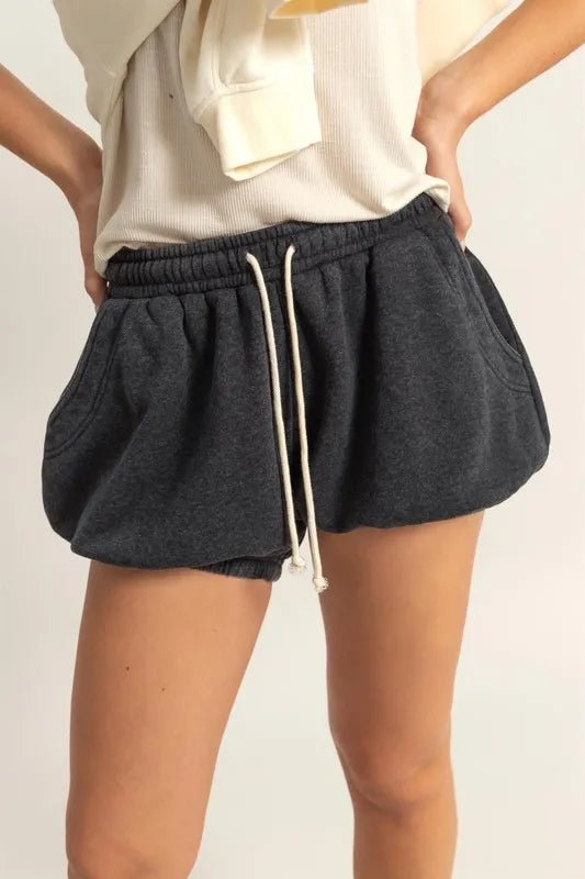 HYFVE Drawstring Bubble Hem Shorts - GlossDrop