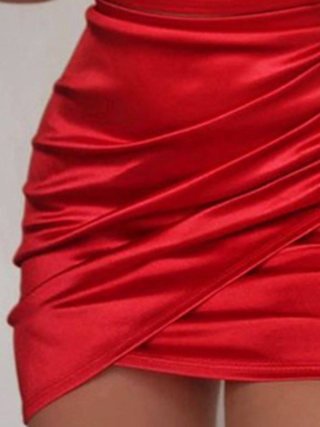 Ruched Spaghetti strap Wrap Dress - GlossDrop