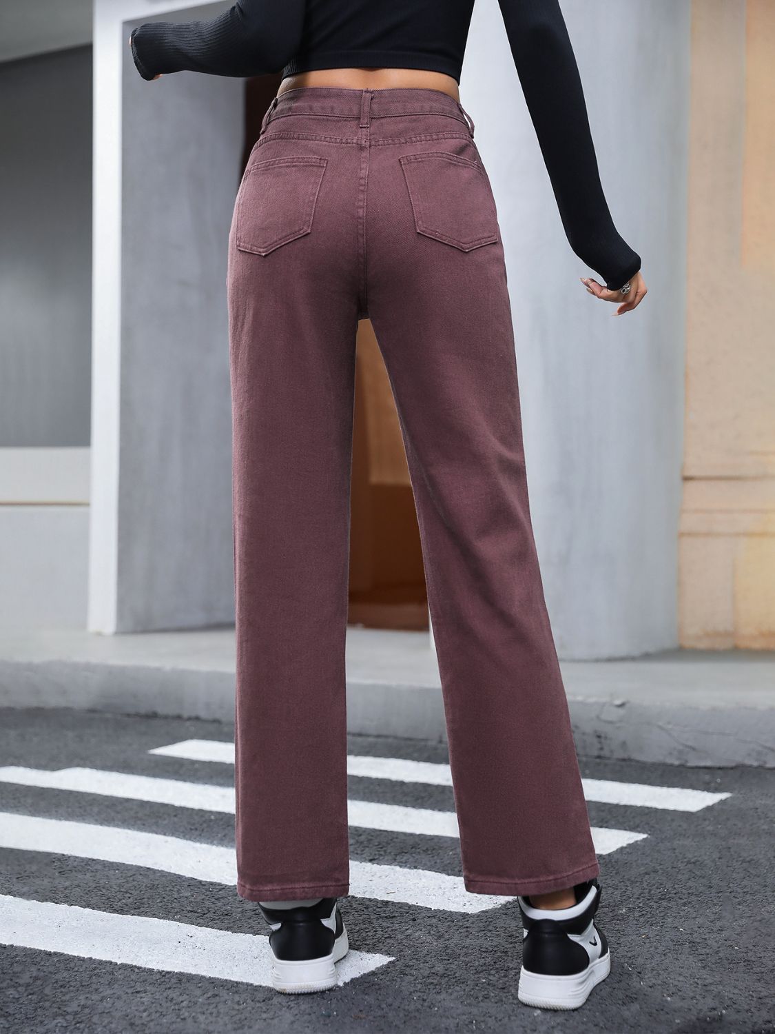 Straight Leg Jeans with Pockets - GlossDrop