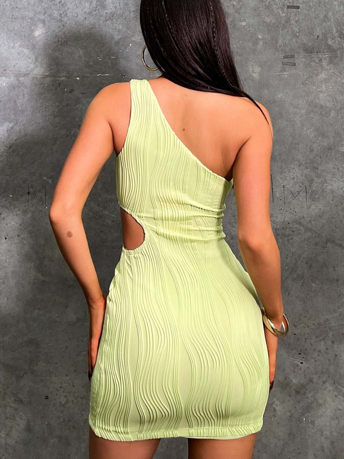 One Shoulder Cutout Mini Dress - GlossDrop