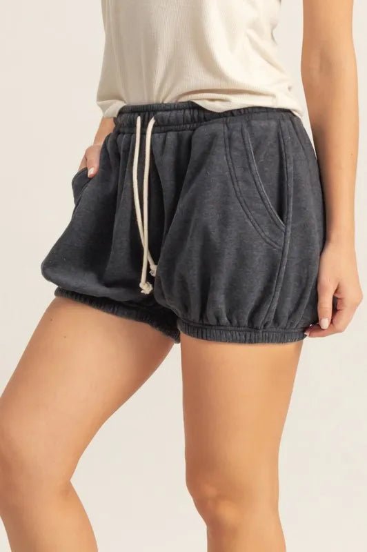 HYFVE Drawstring Bubble Hem Shorts - GlossDrop