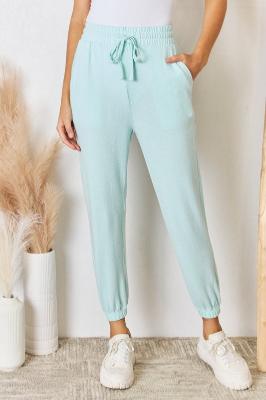 RISEN Full Size Drawstring Ultra Soft Knit Jogger - GlossDrop