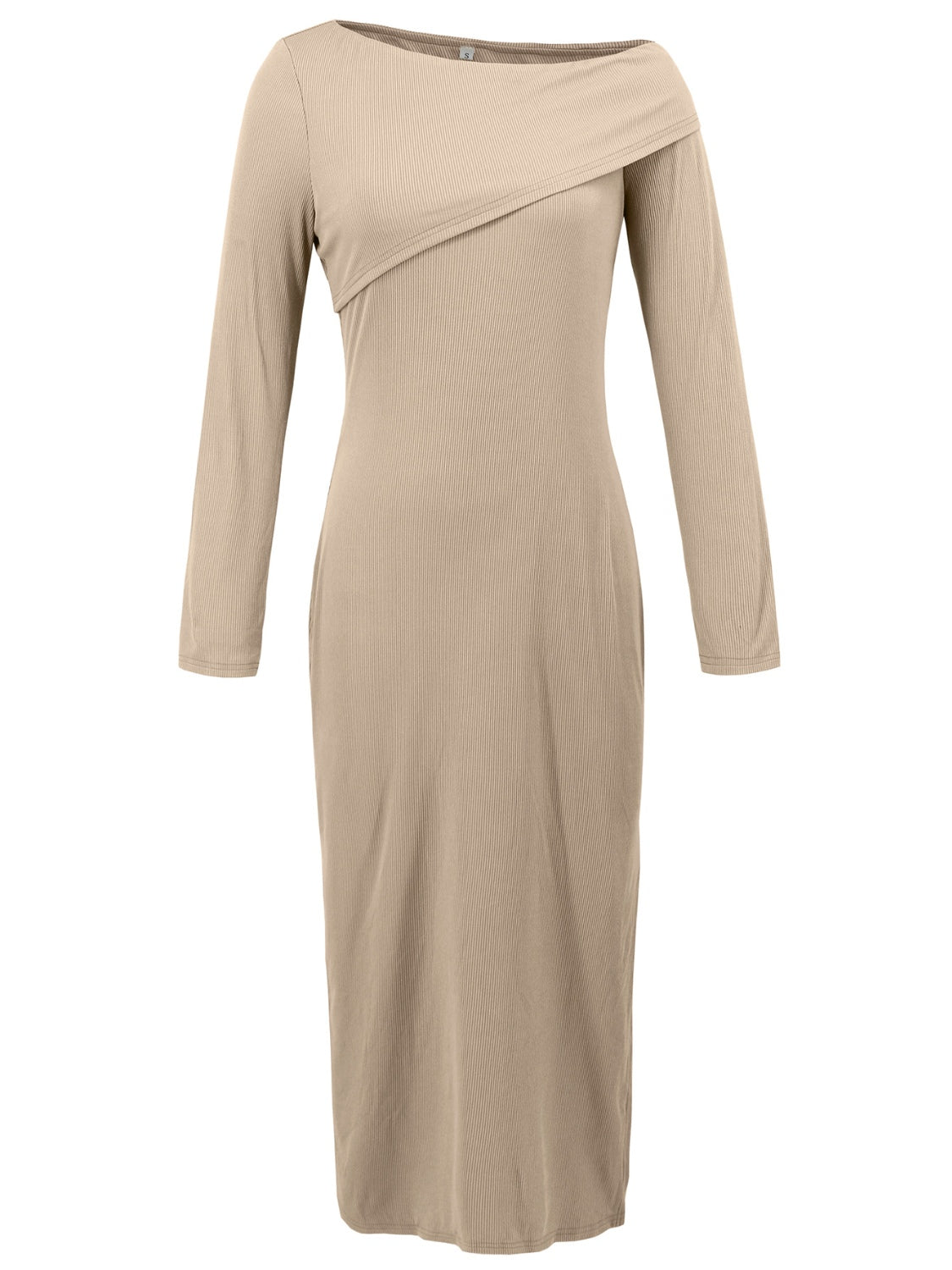 Slit One Shoulder Long Sleeve Dress - GlossDrop