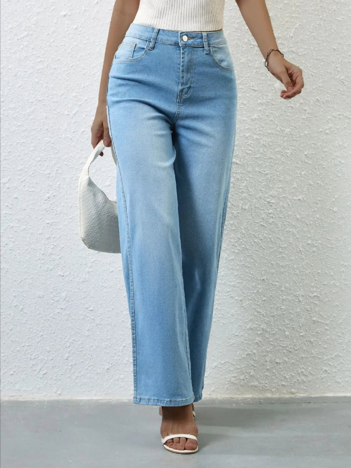 High Rise Wide Leg Jeans - GlossDrop