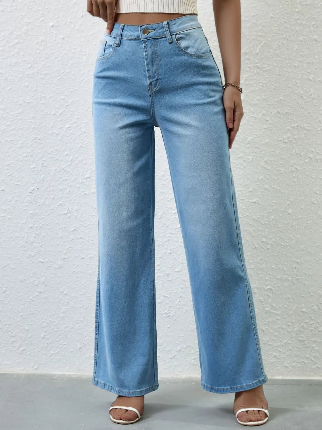 High Rise Wide Leg Jeans - GlossDrop
